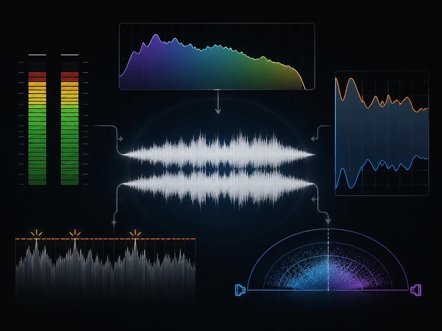 Mastering koryguje ogólne cechy dźwięku, takie jak głośność, barwa, dynamika, wartości szczytowe i obraz stereo