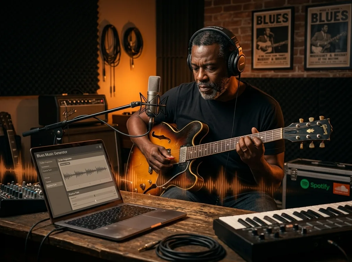 Sofortige Begleittracks für Blues-Übungen