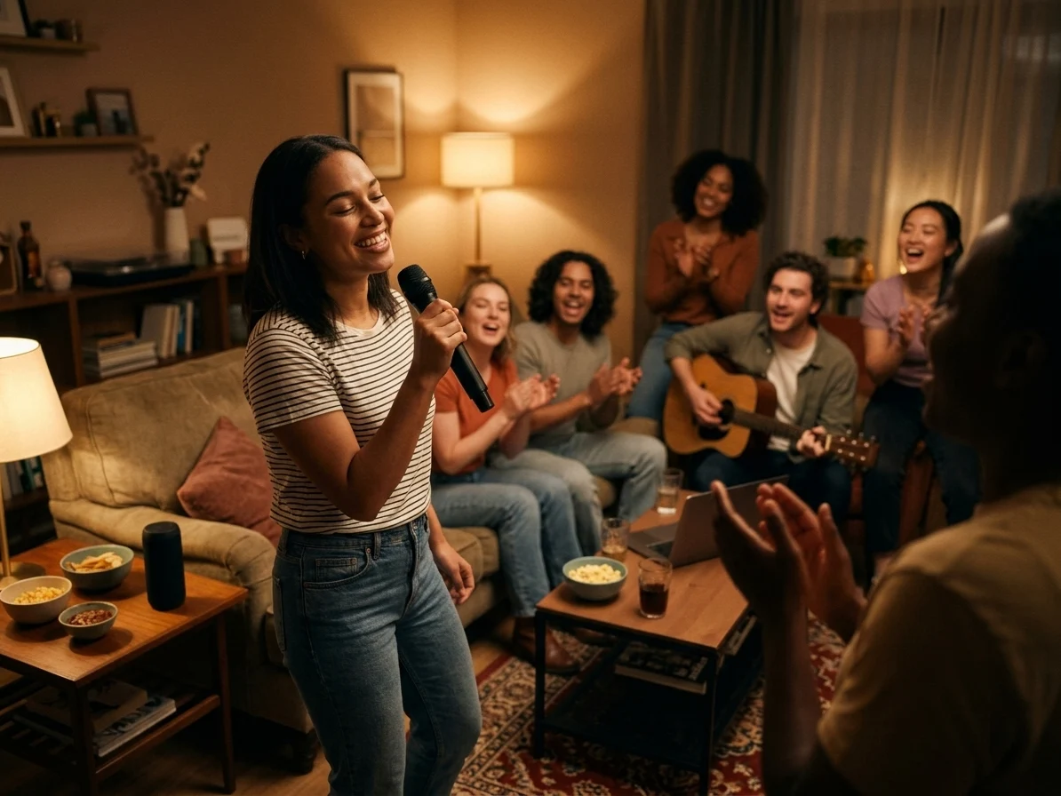 Praktyka karaoke w prawdziwych pokojach