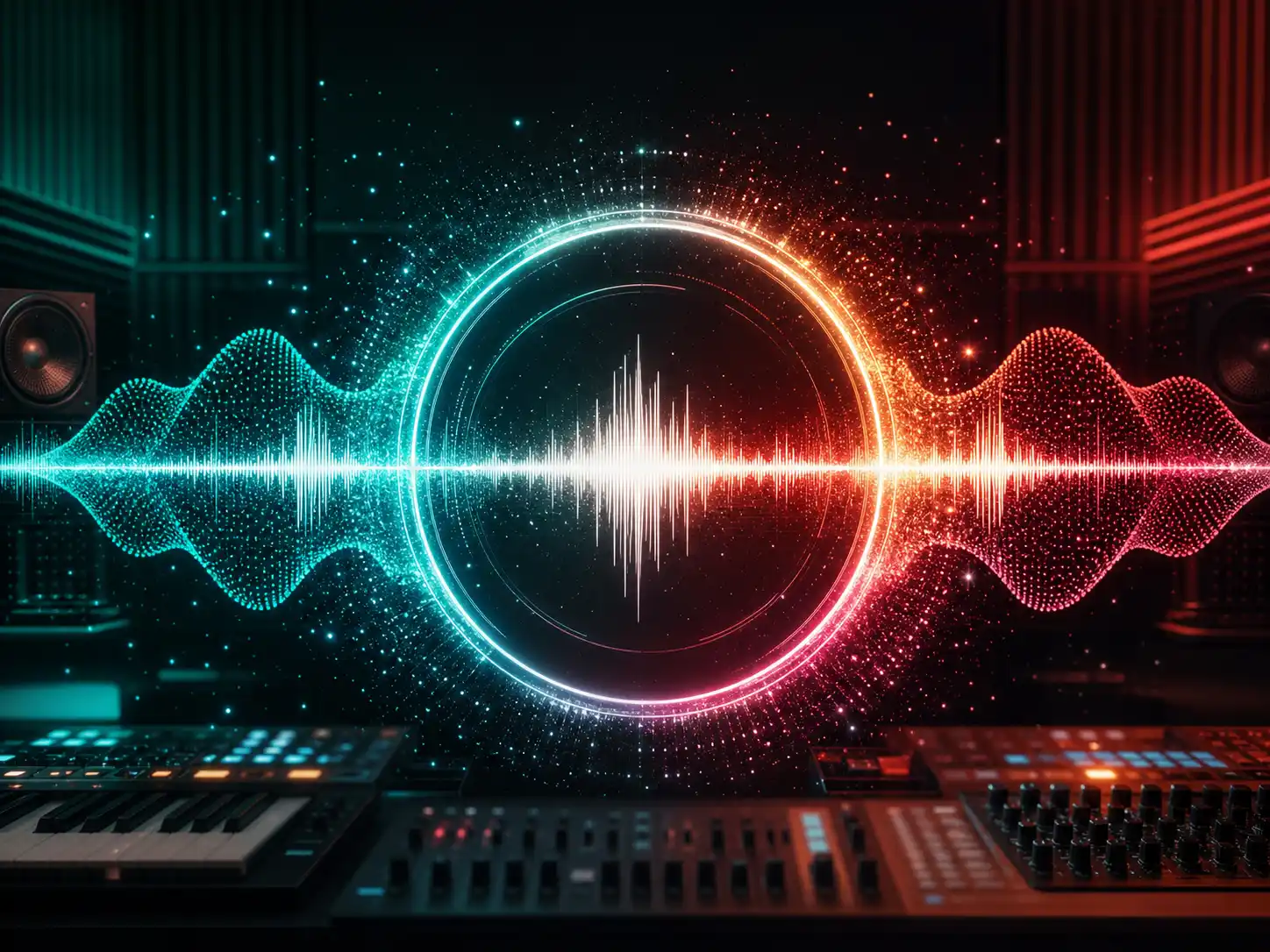 Tryb wizualizatora muzyki z ruchem fali reagującym na dźwięk