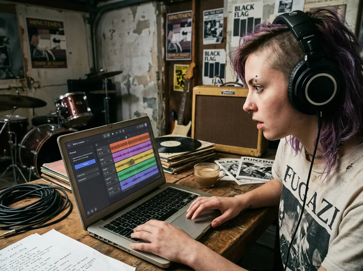 Son de Groupe Punk Complet depuis un Seul Prompt