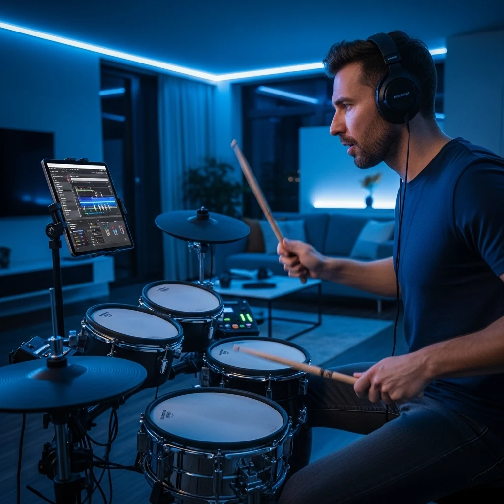 Musiker, die Übungstracks mit dem Stem Splitter erstellen