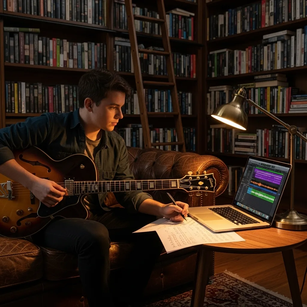 Musikstudenten, die den Stem Splitter zum Lernen verwenden