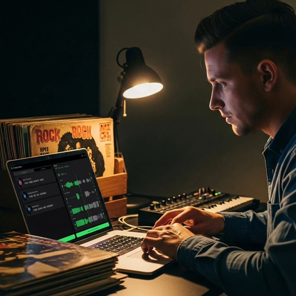 Music producers using AI stem splitter for sampling