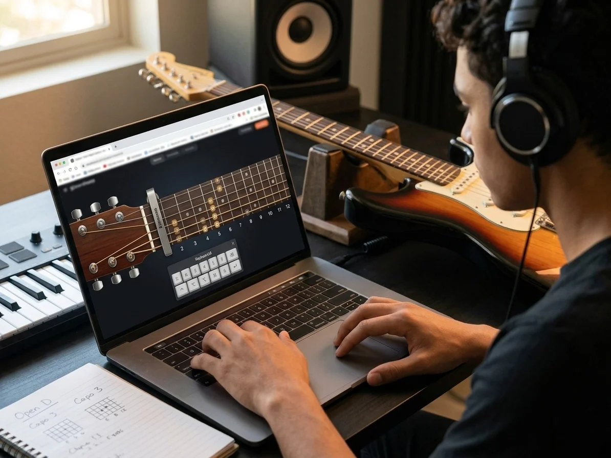 Playable Virtual Guitar Fretboard With Real Guitar Logic